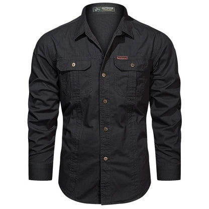 Chemise boutonnée à manches longues pour homme