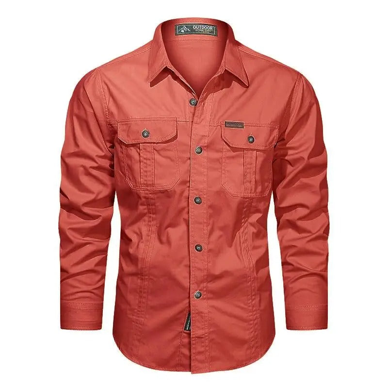 Chemise boutonnée à manches longues pour homme