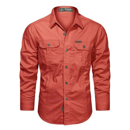Chemise boutonnée à manches longues pour homme
