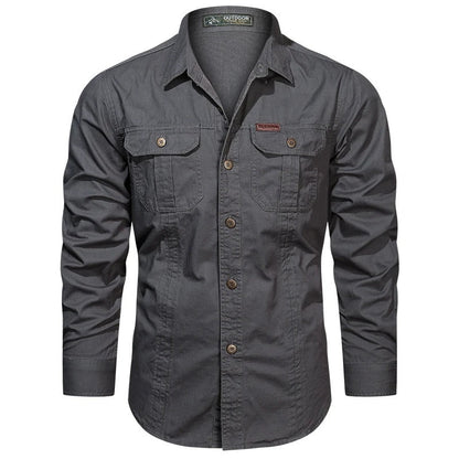 Chemise boutonnée à manches longues pour homme