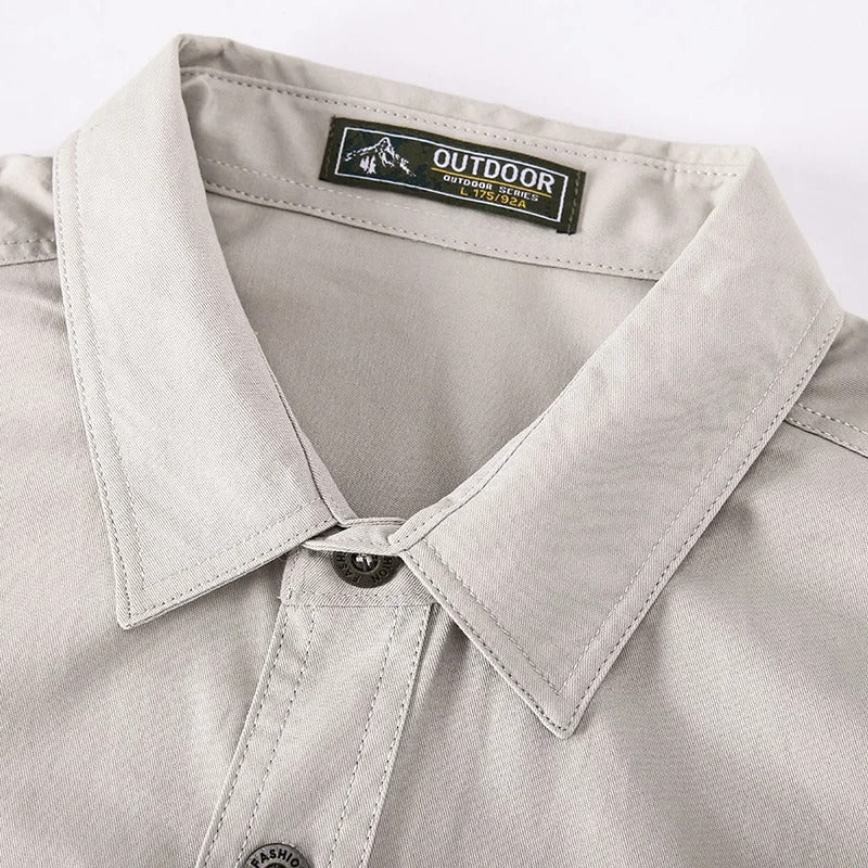 Chemise boutonnée à manches longues pour homme