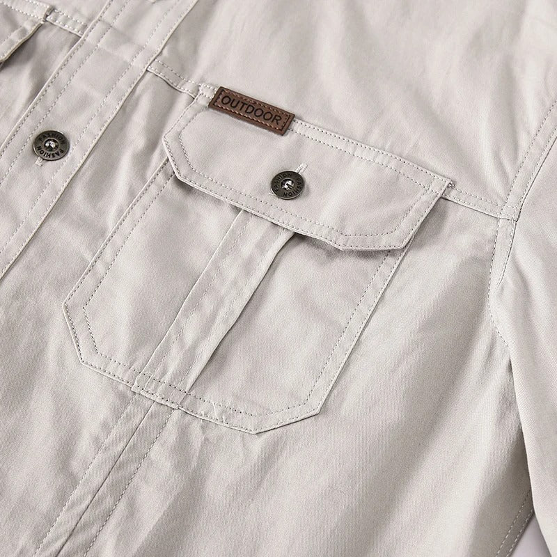 Chemise boutonnée à manches longues pour homme