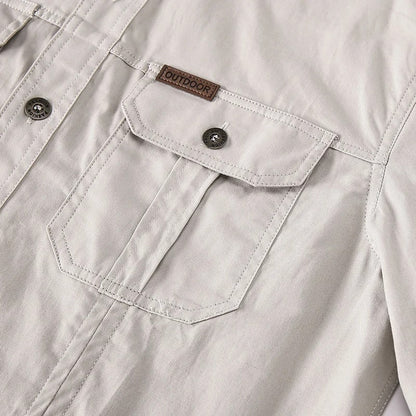 Chemise boutonnée à manches longues pour homme
