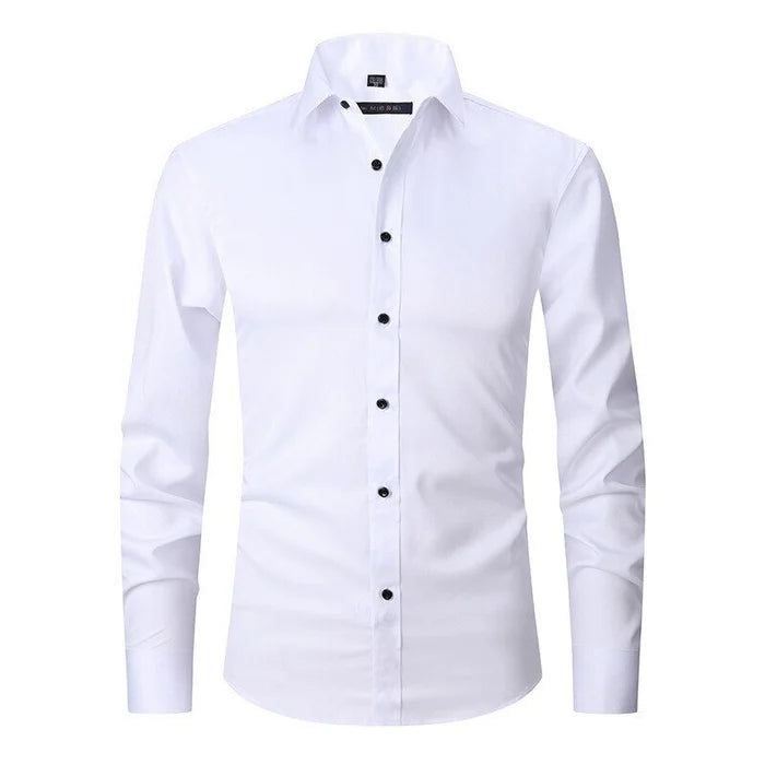 Chemise boutonnée élégante anti-froissage pour homme