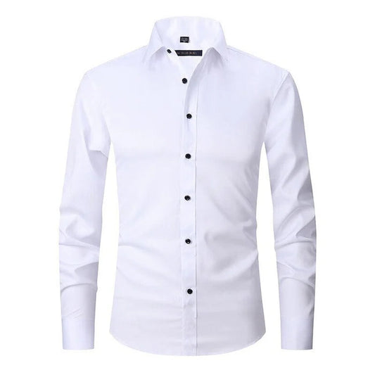 Chemise boutonnée élégante anti-froissage pour homme