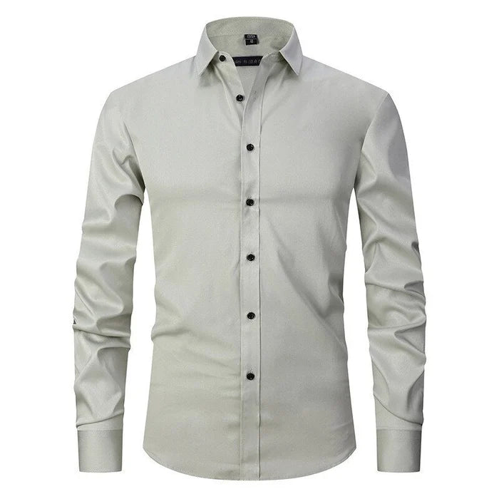 Chemise boutonnée élégante anti-froissage pour homme