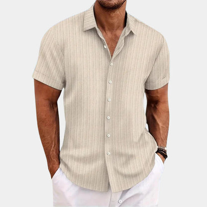 Chemise boutonnée texturée respirante pour homme
