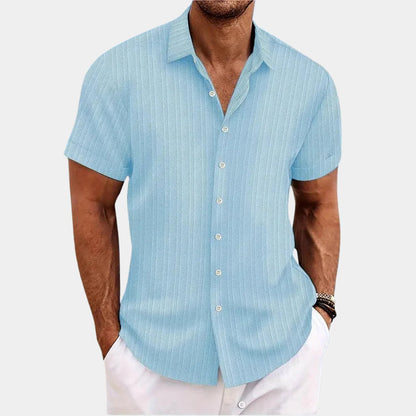 Chemise boutonnée texturée respirante pour homme