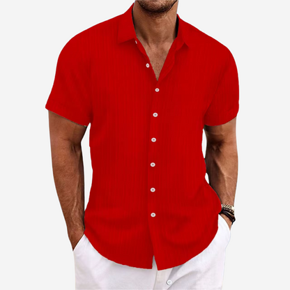 Chemise boutonnée texturée respirante pour homme