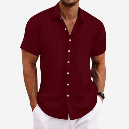 Chemise boutonnée texturée respirante pour homme