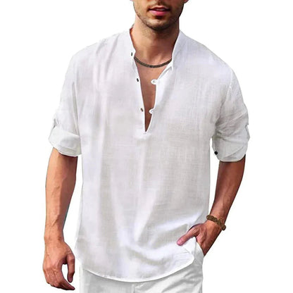 Chemise boutonnée texturée respirante pour homme