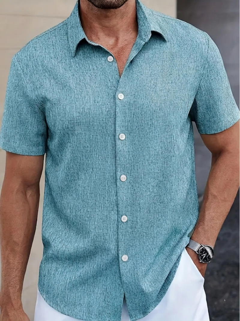 Chemise classique à manches courtes pour homme