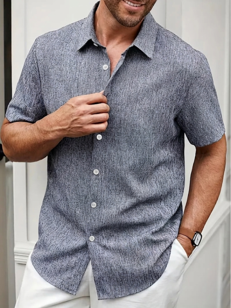 Chemise classique à manches courtes pour homme