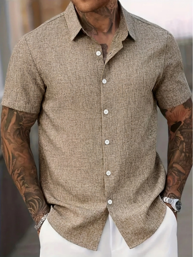 Chemise classique à manches courtes pour homme