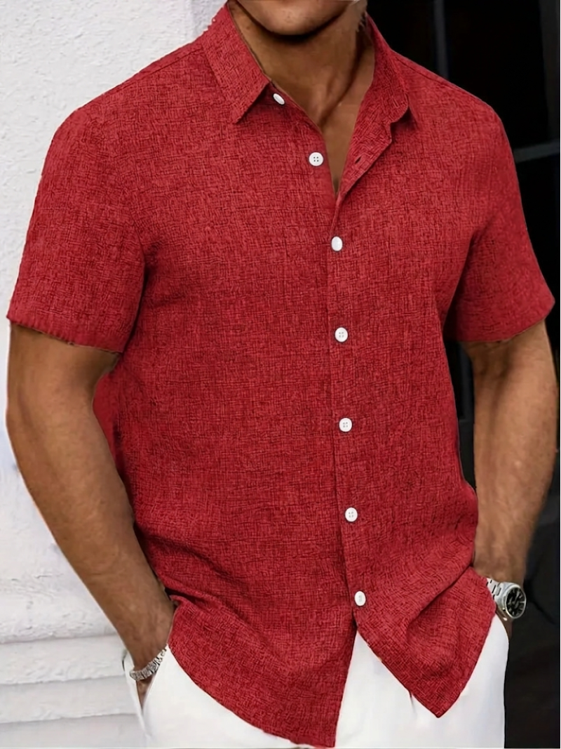 Chemise classique à manches courtes pour homme