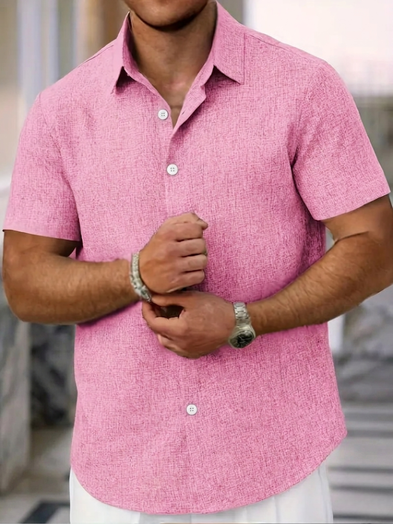 Chemise classique à manches courtes pour homme