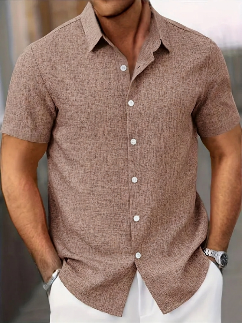 Chemise classique à manches courtes pour homme