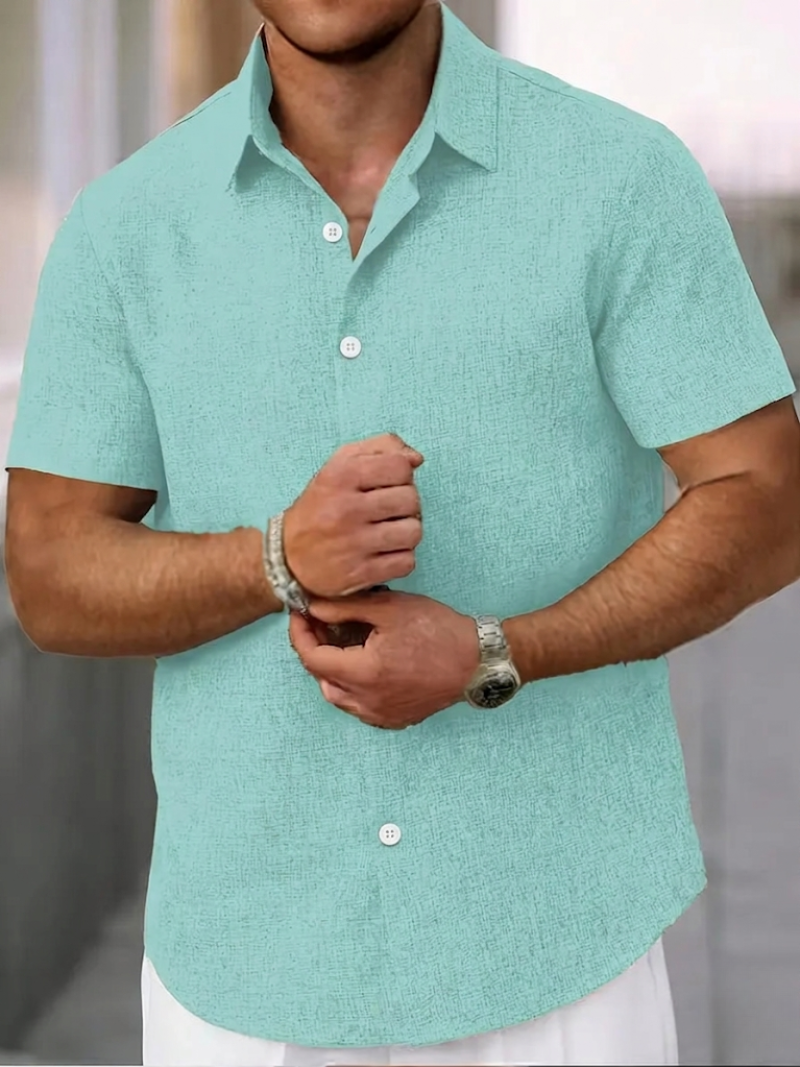 Chemise classique à manches courtes pour homme