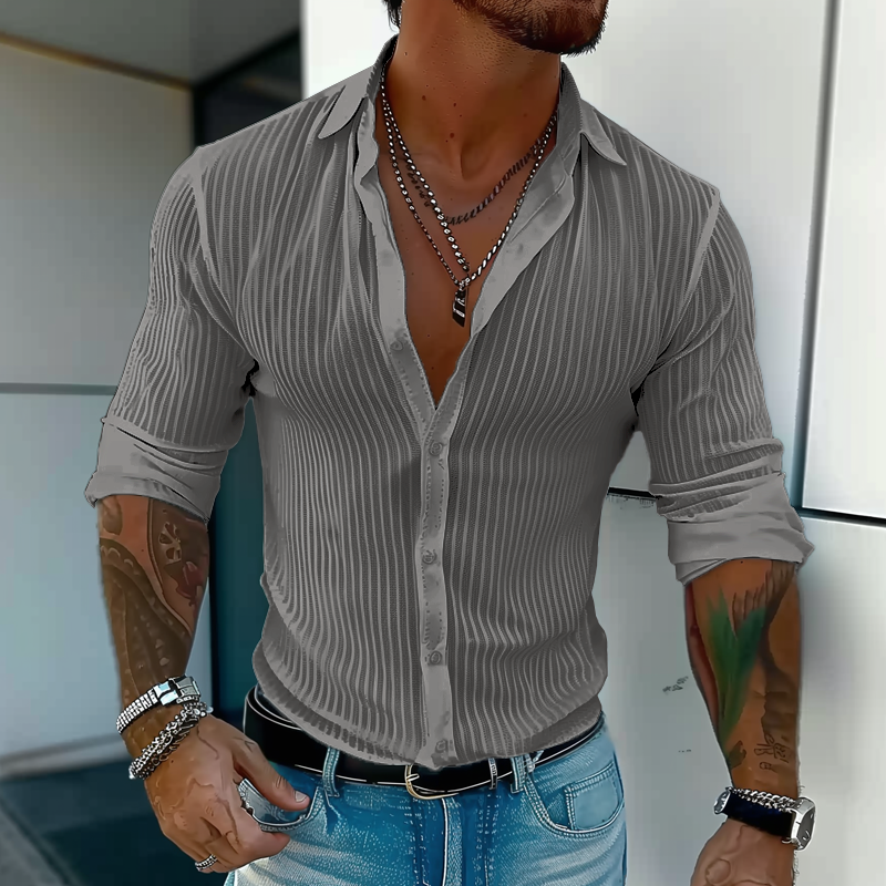 Chemise coupe slim texturée pour homme