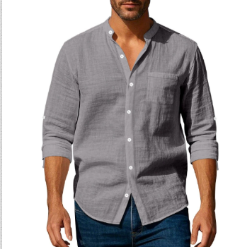 Chemise décontractée à manches longues pour homme