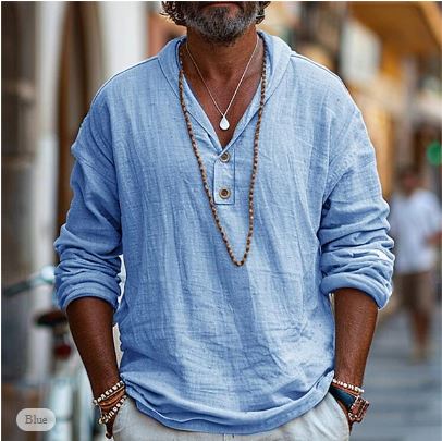 Chemise décontractée à manches longues pour homme