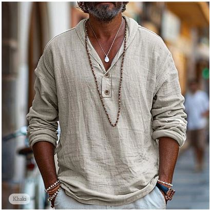 Chemise décontractée à manches longues pour homme