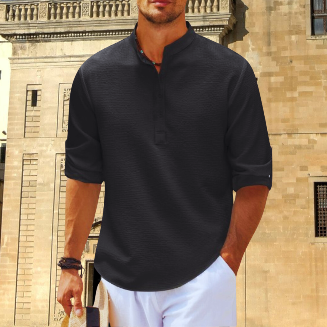 Chemise décontractée à manches retroussables pour homme
