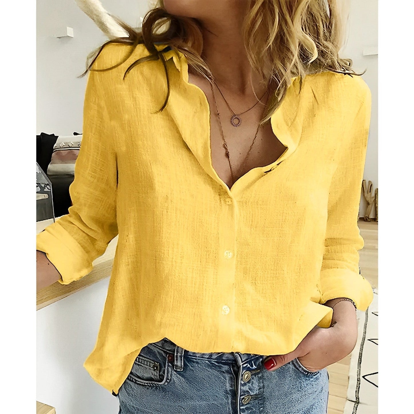 Chemise femme boutonnée coupe décontractée