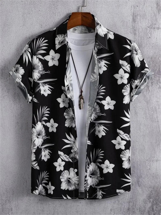 Chemise hawaïenne à motif floral 3D, style vibrant pour les jours décontractés
