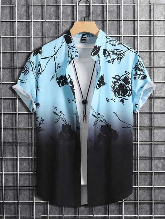 Chemise hawaïenne à motif floral 3D, style vibrant pour les jours décontractés