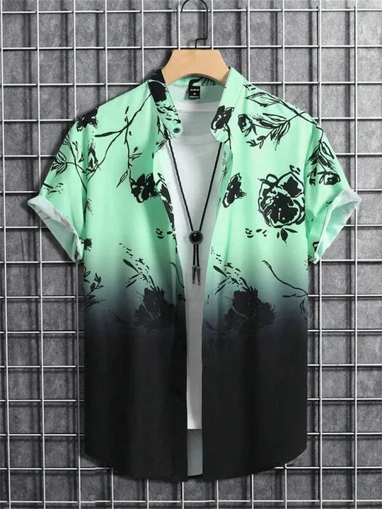 Chemise hawaïenne à motif floral 3D, style vibrant pour les jours décontractés