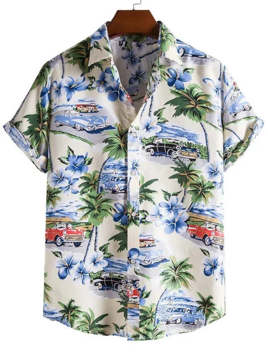 Chemise hawaïenne à motif floral 3D, style vibrant pour les jours décontractés