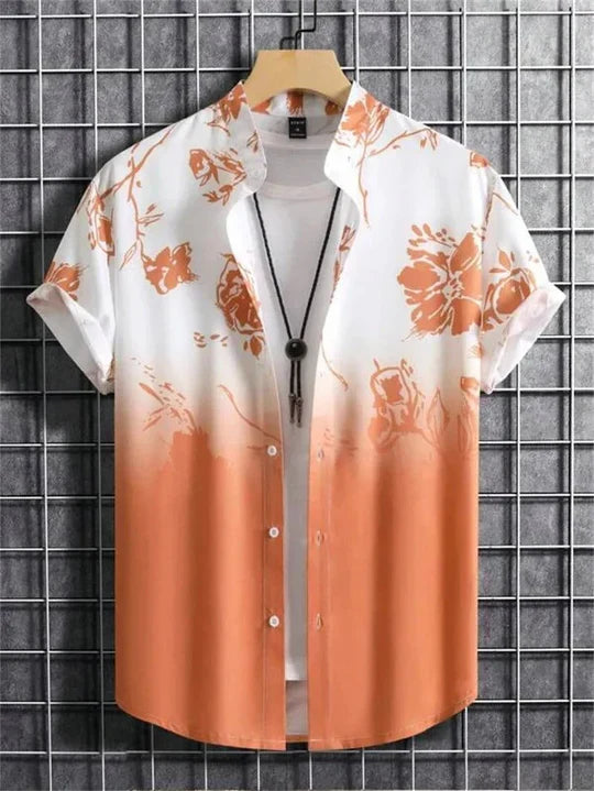 Chemise hawaïenne à motif floral 3D, style vibrant pour les jours décontractés