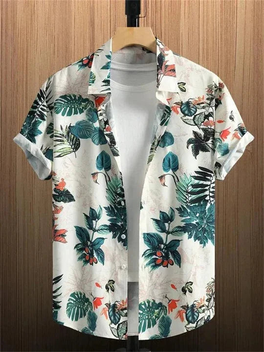 Chemise hawaïenne à motif floral 3D, style vibrant pour les jours décontractés