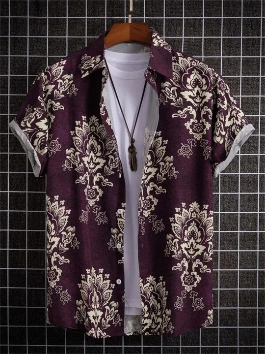 Chemise hawaïenne à motif floral 3D, style vibrant pour les jours décontractés