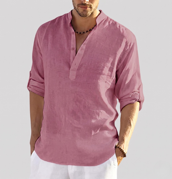 Chemise henley à manches longues pour homme