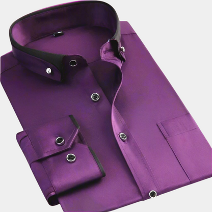 Chemise homme à col contrasté