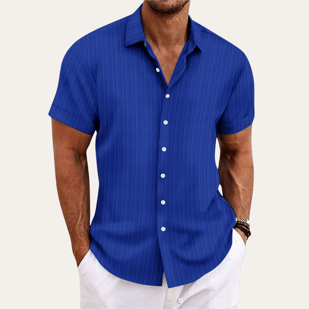 Chemise homme à manches courtes à fermeture boutonnée