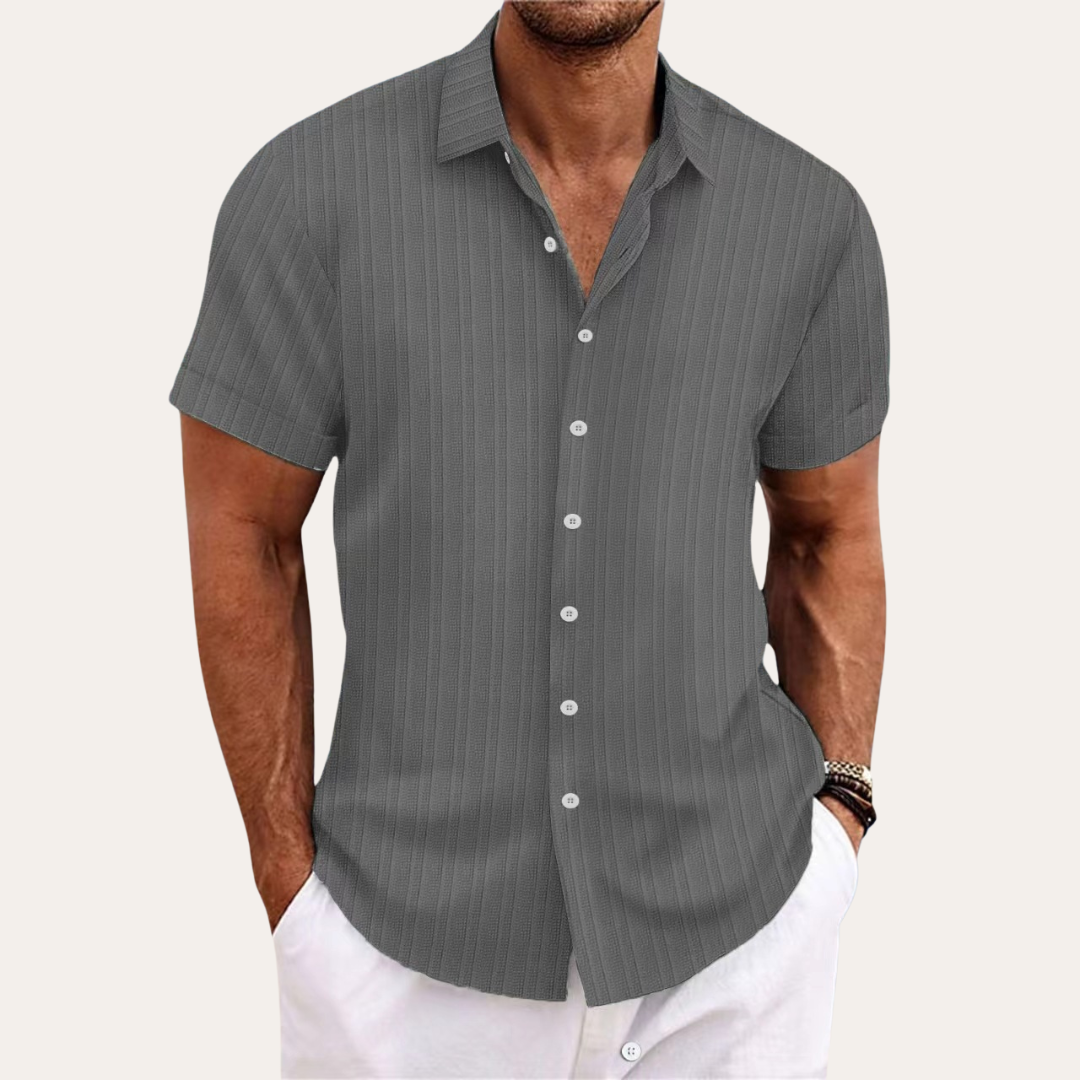 Chemise homme à manches courtes à fermeture boutonnée