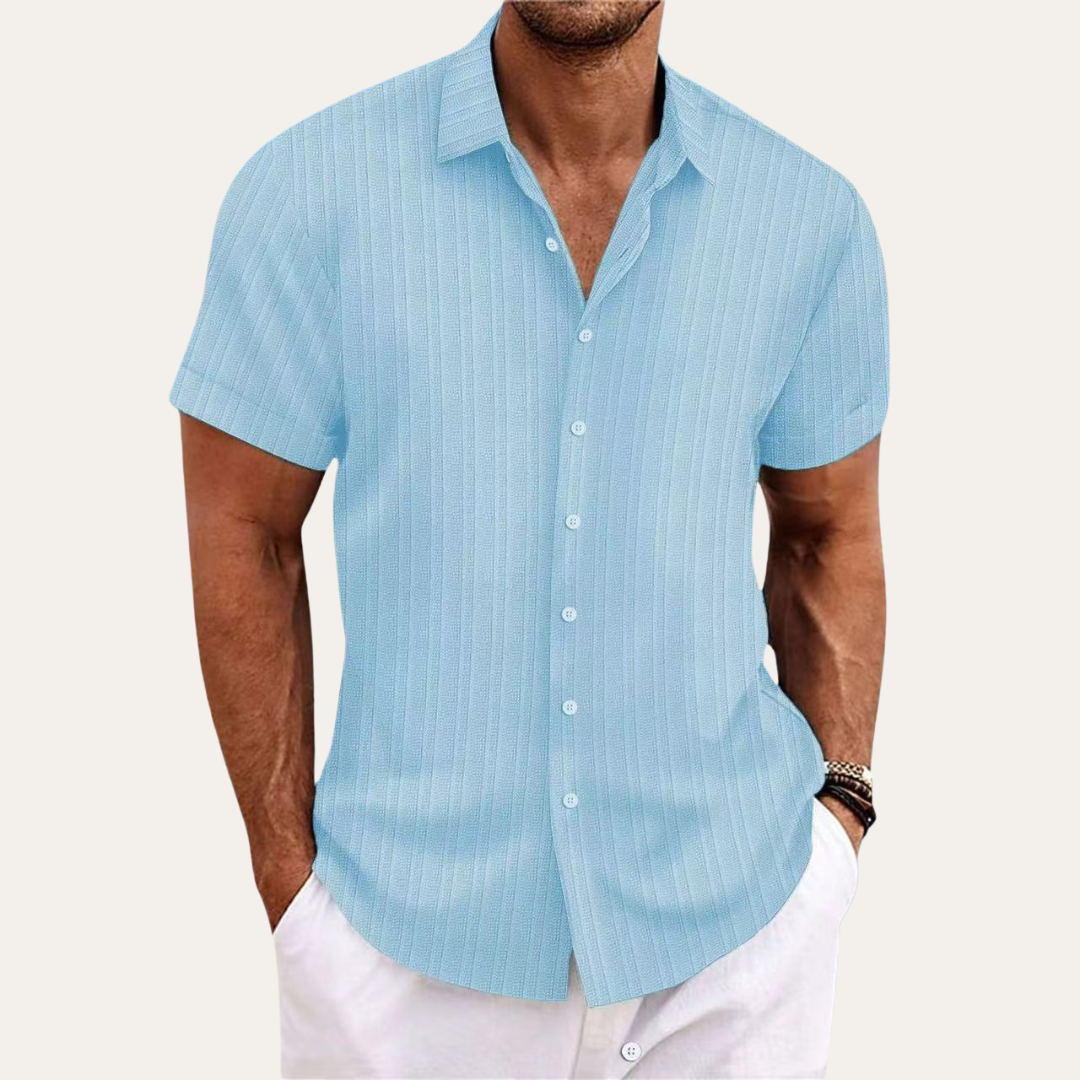 Chemise homme à manches courtes à fermeture boutonnée