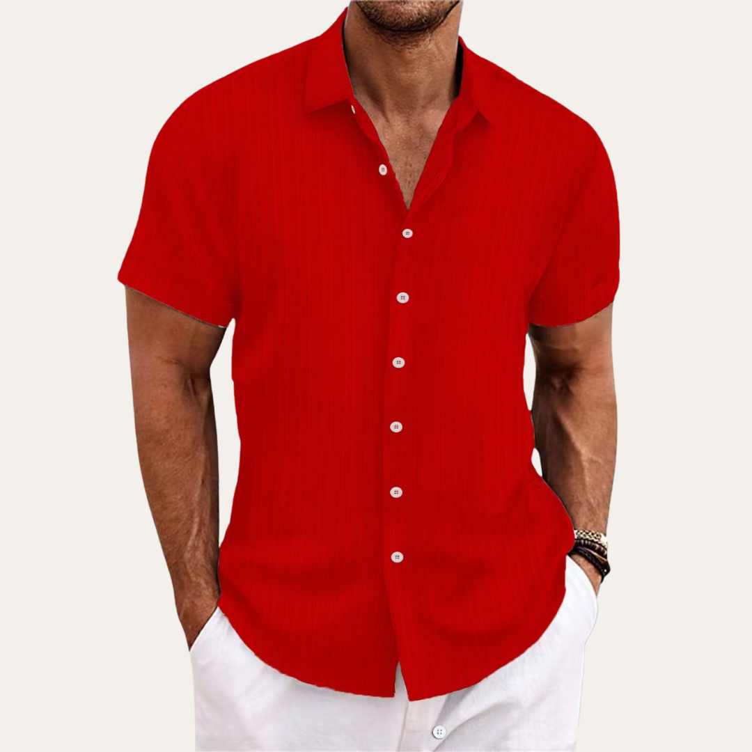 Chemise homme à manches courtes à fermeture boutonnée