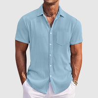 Chemise homme à manches courtes col à revers