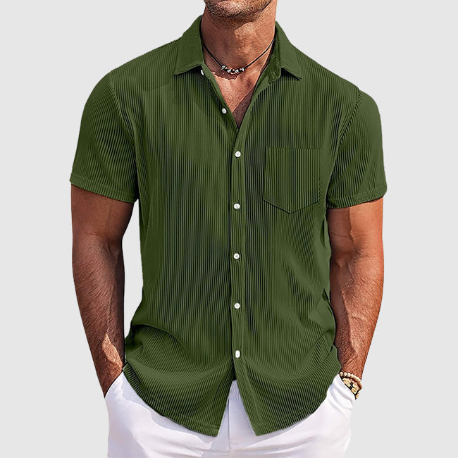 Chemise homme à manches courtes col à revers