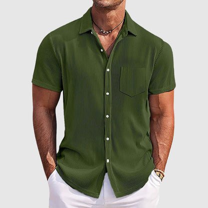 Chemise homme à manches courtes col à revers