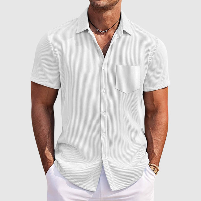 Chemise homme à manches courtes col à revers