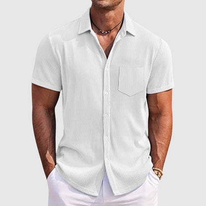 Chemise homme à manches courtes col à revers