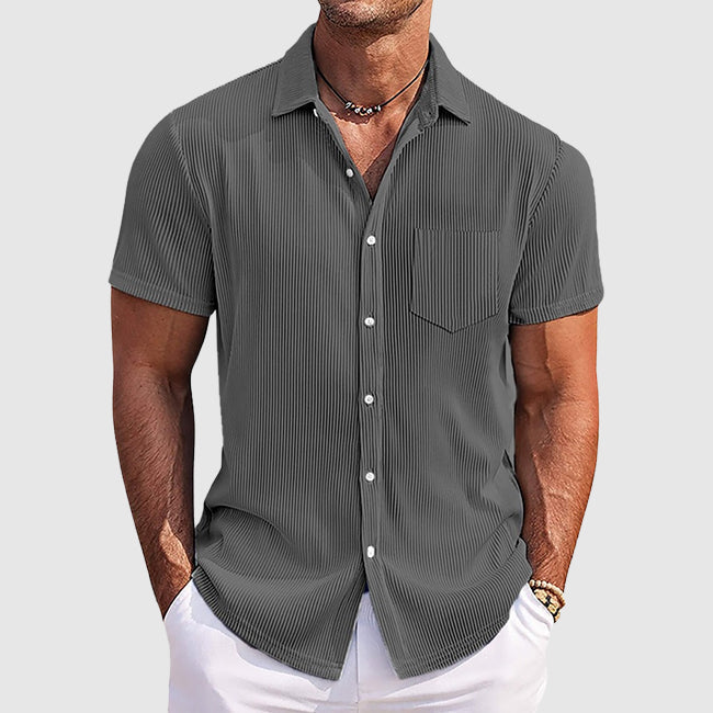 Chemise homme à manches courtes col à revers