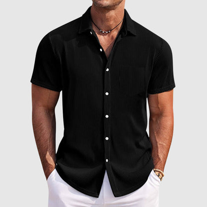 Chemise homme à manches courtes col à revers