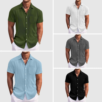Chemise homme à manches courtes col à revers