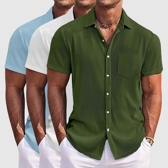 Chemise homme à manches courtes col à revers
